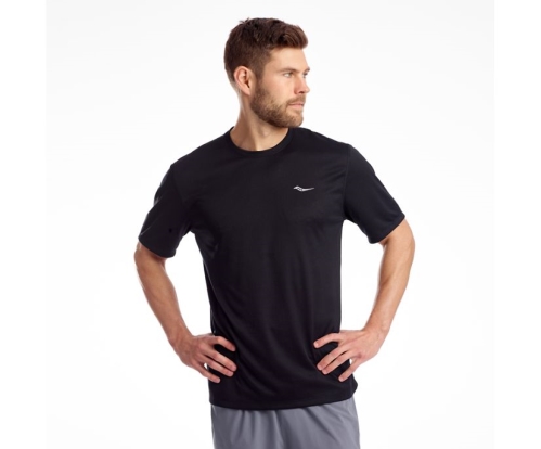 Tenis Saucony Stopwatch Short Sleeve Hombre Tops Ropa Negras México MX-785-QF